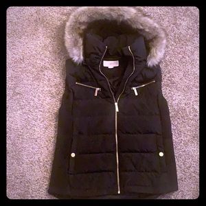 Michael KORS fur hooded quilted vest